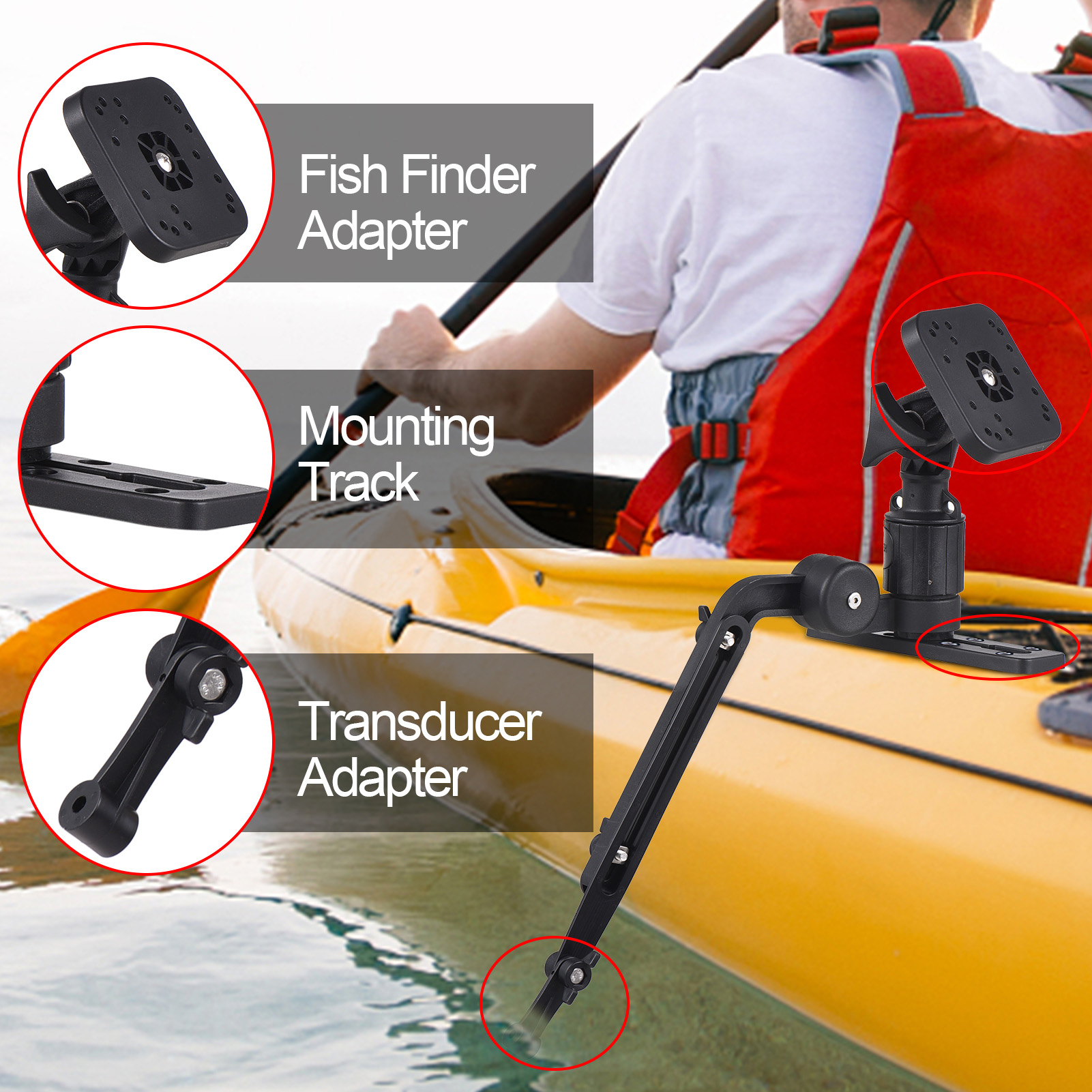 Kayak Fish Finder Mounting Pla - مراجعة Fishing Kayak Fish Finder Mount وسعره