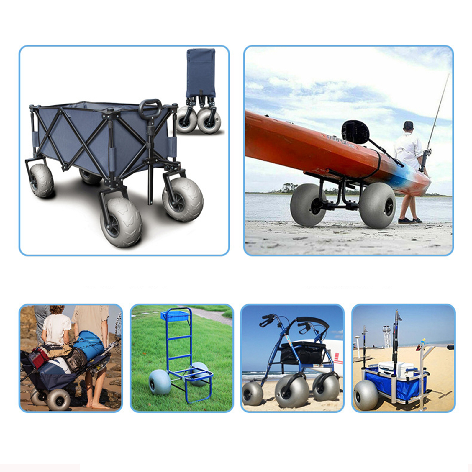 10In Balloon Wheels Profession - مراجعة Fishing Kayak Cart وسعره