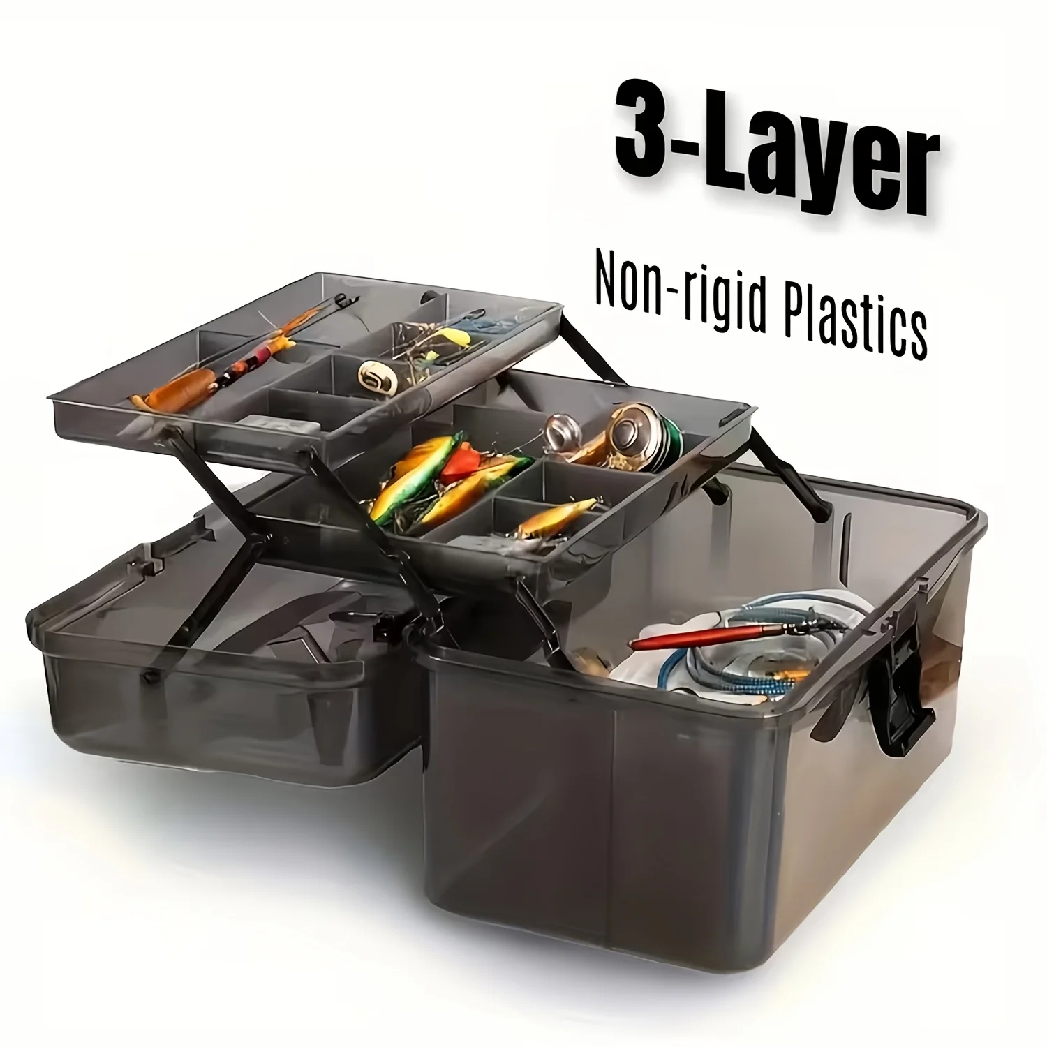 Durable PE Fishing Gear Box |  - مراجعة Fishing Kayak Crate وسعره