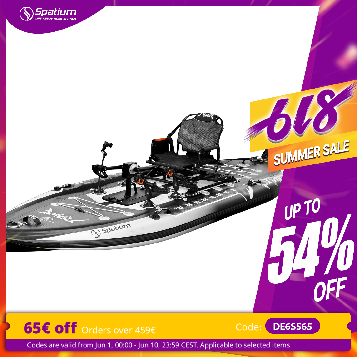 Spatium Pedal Kayak Inflatable - مراجعة Fishing Kayak Pedal Drive وسعره