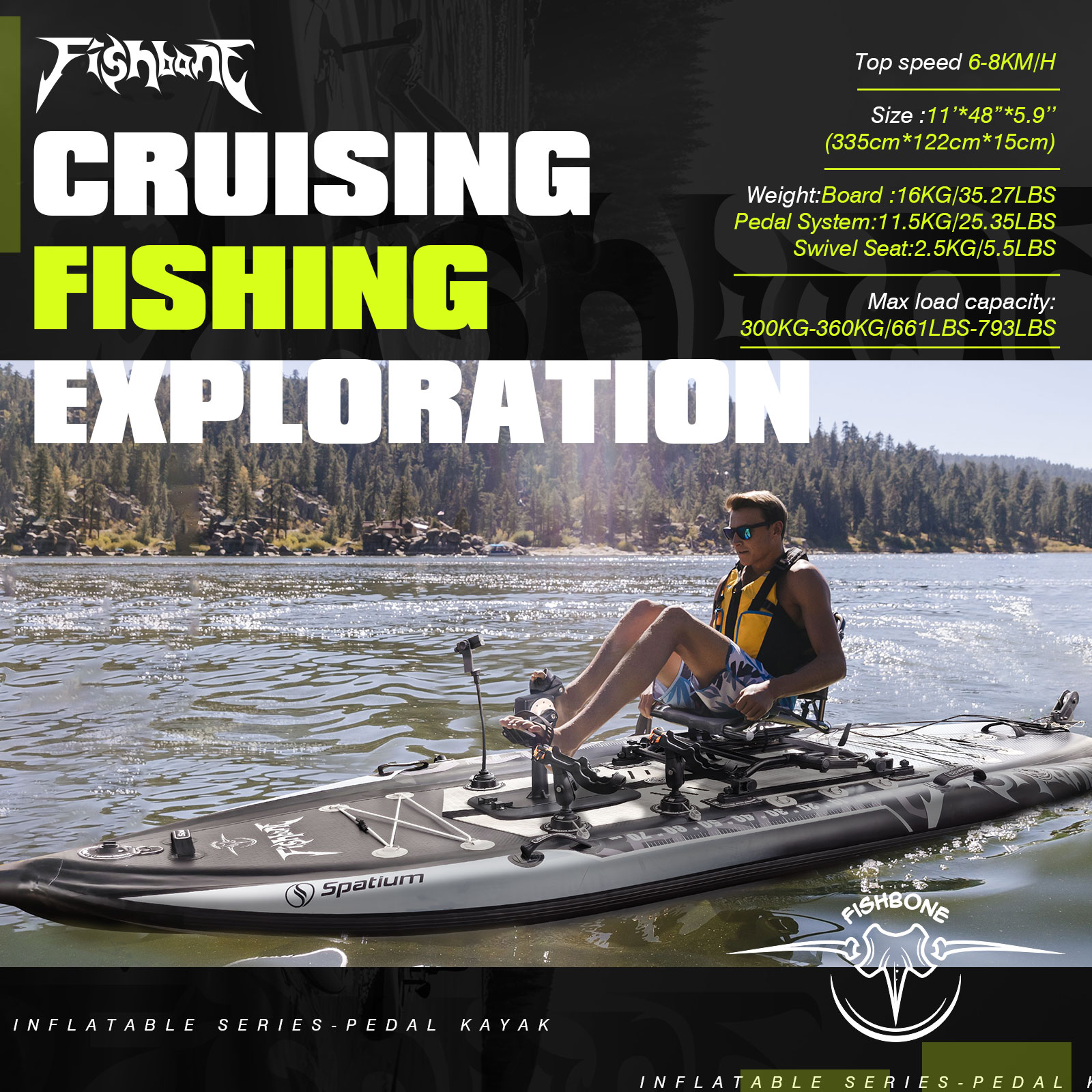Spatium Pedal Kayak Inflatable - مراجعة Fishing Kayak Pedal Drive وسعره