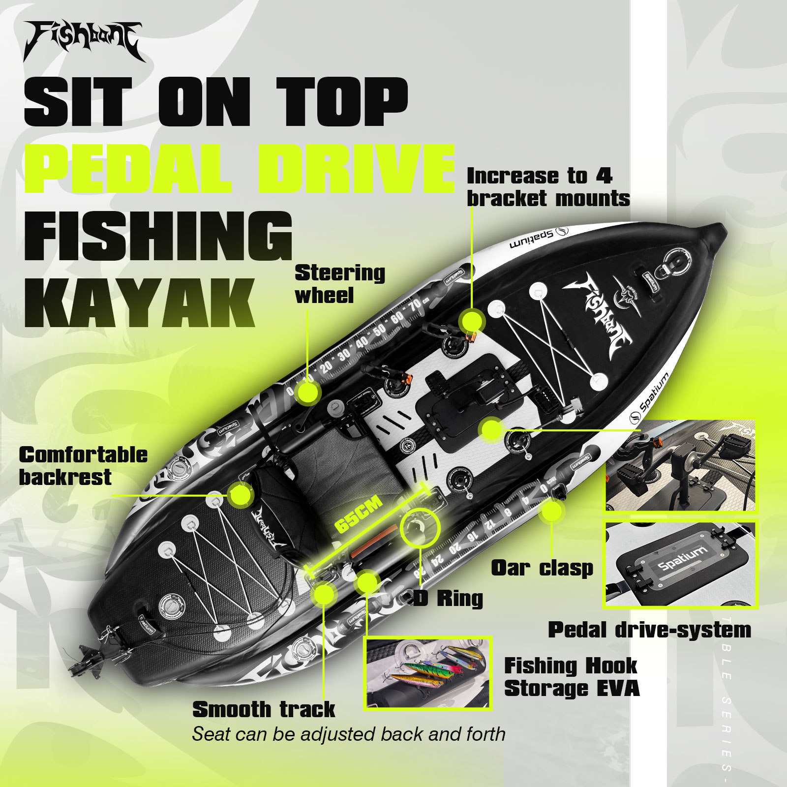 Spatium Pedal Kayak Inflatable - مراجعة Fishing Kayak Pedal Drive وسعره