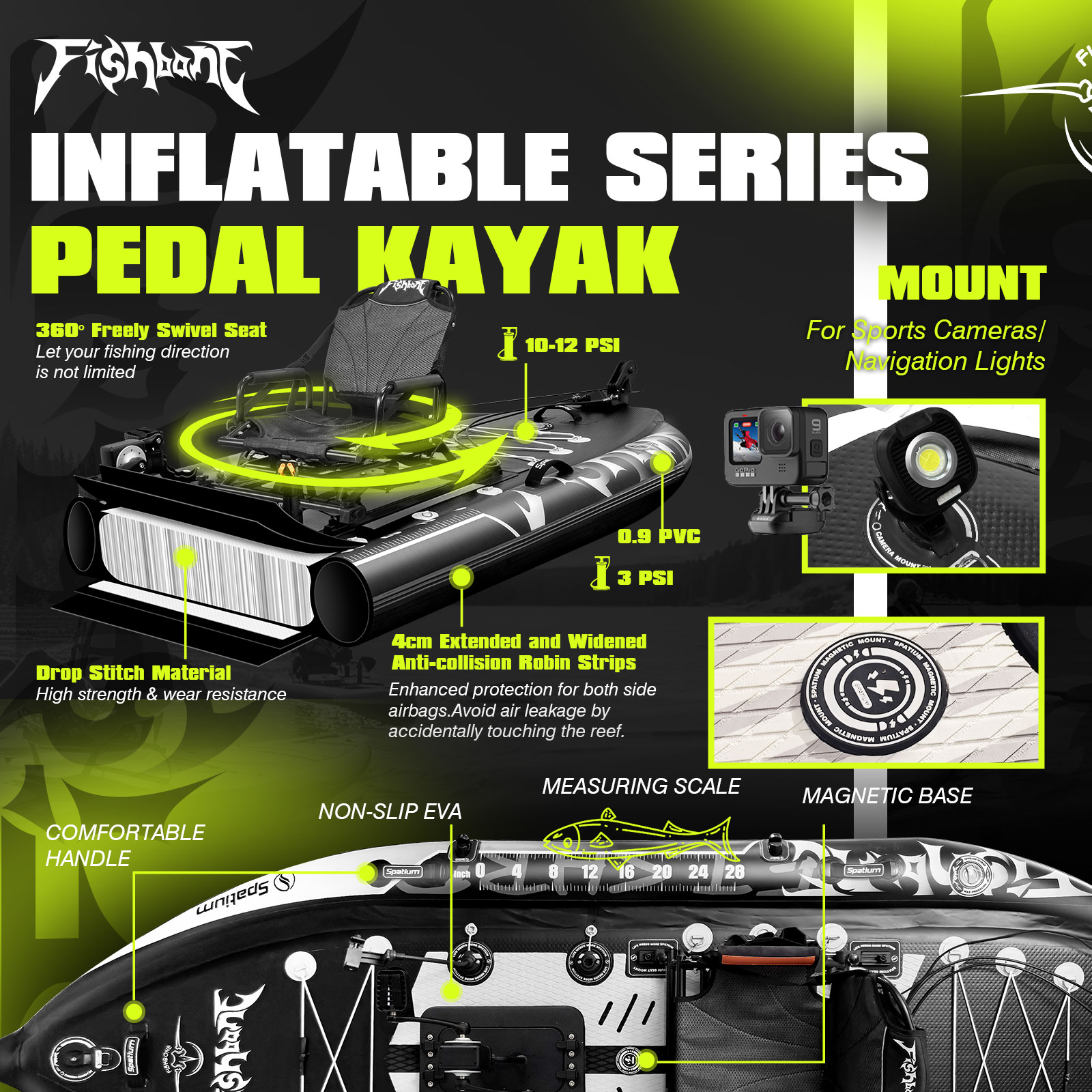 Spatium Pedal Kayak Inflatable - مراجعة Fishing Kayak Pedal Drive وسعره