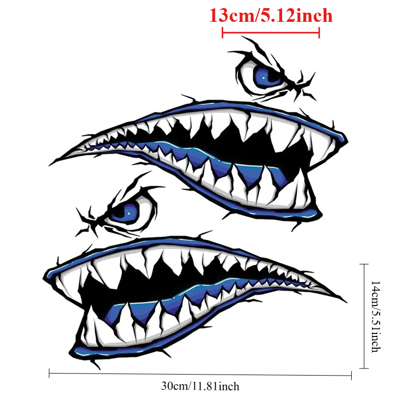 2PCS Shark Teeth Mouth Boat St - مراجعة Fishing Kayak Sit On Top وسعره