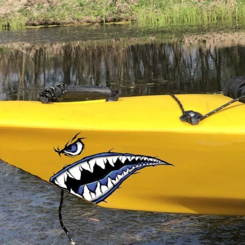 2PCS Shark Teeth Mouth Boat St - مراجعة Fishing Kayak Sit On Top وسعره
