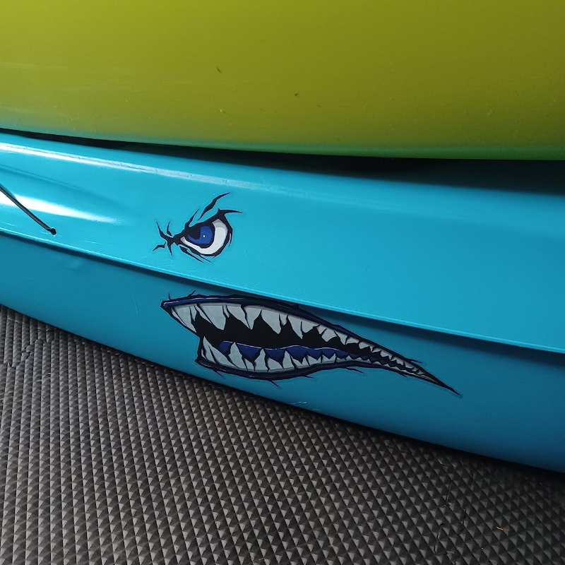 2PCS Shark Teeth Mouth Boat St - مراجعة Fishing Kayak Sit On Top وسعره