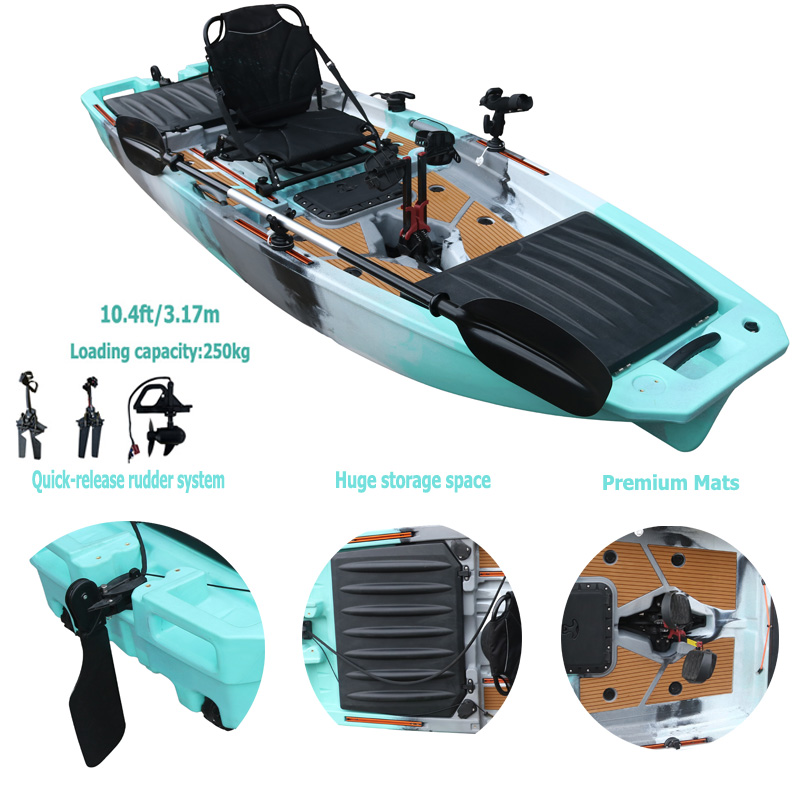 10FT Single Seat LLDPE Sit On  - مراجعة Fishing Kayak Pedal Drive وسعره